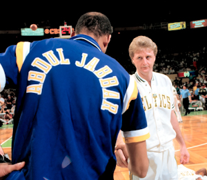 Larry Bird and kareem Abdul-Jabbar