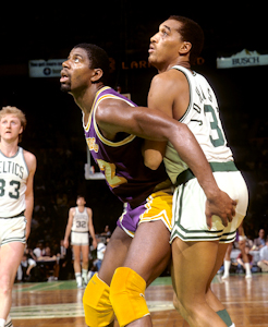 Magic Johnson and Dennis Johnson