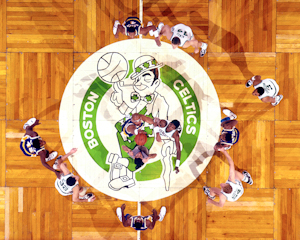 Celtics vs Lakers parquet Floor